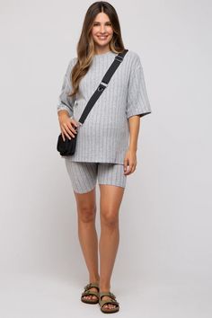 Blue Ribbed Soft Short Sleeve Maternity Shorts Set– PinkBlush Ribbed Short Length Tops For Loungewear, Ribbed Loungewear Tops, Blue Sporty Short Sleeve Sets, Maternity Loungewear 2-piece Drop Shoulder, Maternity Bump Friendly Short Sleeve Top, Fitted Short Sleeve Maternity Top, Maternity Loungewear 2-piece, Short Dress White, Athleisure Dress