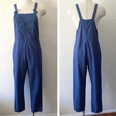 RVCA combed cotton overalls with nice big pockets and adjustable tie straps. Super soft.  Tagged XS, would fit a small also. Across waist 33" hip 39" inseam 26.5" Shown here on a small mannequin with bust 34" waist 24" hip 34" Casual Overalls With Tie Straps And Bib Front, Solid Cotton Overalls, Solid Cotton Overalls With Bib Front, Cotton Overalls With Bib Front, Cotton Bib Front Overalls In Solid Color, Solid Cotton Bib Front Overalls, Blue Denim Jumpsuit With Side Pockets, Utility Jumpsuit With Bib Front And Pockets, Utility Jumpsuits And Rompers With Bib Front And Pockets