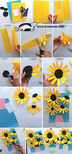 how to make sunflowers out of construction paper