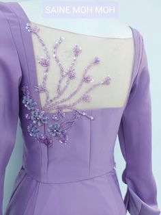 Lavender Colour Gown, Model Payet, Boutique Western, Flared Top, Gown Party Wear, Burmese Clothing, Traditional Dresses Designs