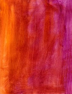 an orange and purple painting with some red