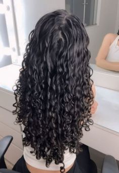 3a Long Curly Hair, Curly Perms For Long Hair, Different Perm Curls Types Of, Long 3b Curly Hair, Curly Damaged Hair, Perm Before And After, Tight Curl Perm, Curly Hair Perm, Curl Perm