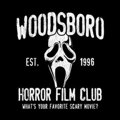 the logo for woodsbroo horror film club, which is featured in an advertisement