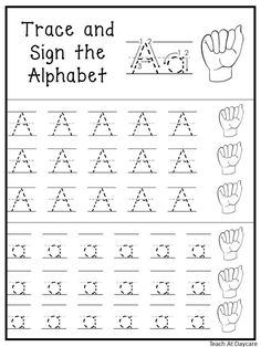 trace and sign the alphabet worksheet for kids to practice handwriting, numbers and letters