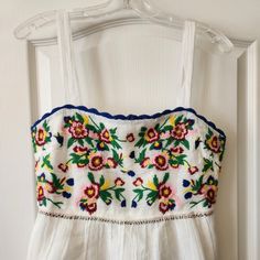 **Nwt** Beautiful Akemi + Kin Embroidered Tank Size 10 Summer Embroidered Top With Floral Print, Fitted Summer Top With Embroidered Hem, Multicolor Embroidered Floral Print Top For Summer, Multicolor Embroidered Floral Top For Summer, Fitted Floral Print Embroidered Top For Summer, Fitted Floral Embroidered Top For Summer, Sleeveless Multicolor Embroidered Top For Summer, Sleeveless Embroidered Top For Summer, White Fitted Embroidered Top With Floral Print