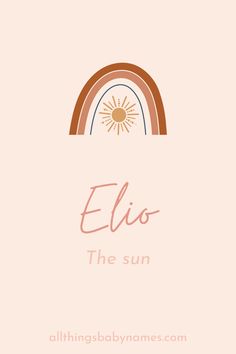 the words ello and the sun are in front of a pink background