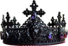 Gothic Crown Costume Accessories, Gothic Crown Costume Accessories For Cosplay, Gothic Crown Costume Accessories For Costume Party, Halloween Cosplay Crown Costume Accessory, Halloween Crown Costume Accessory For Cosplay, Gothic Costume Accessories For Cosplay, Gothic Costume Accessories For Cosplay Events, Gothic Crown For Halloween, Black Medieval Costume Accessories For Parties