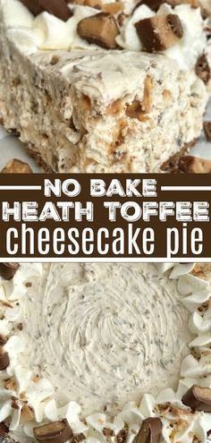 no bake health toffe cheesecake pie with chocolate chips