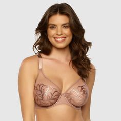 Equal parts comfortable and stylish, the Paramour Lotus Embroidered Unlined Bra will quickly be a favorite in your intimates collection. Unlined cups provide a comfortable feel and more natural fit, with underwire ensuring you still get the support you need. The band is made from ventilating mesh to keep you feeling great as you go about your day, and the adjustable straps make it easy to get your best fit. The striking look of semi-sheer material balances out the functional details of the bra, Bali Bras, Jennifer Aniston Hot, Barbara Eden, Cheer Outfits, Smiling Faces, Women Faces, Army Women, Unlined Bra, Perfect Bra