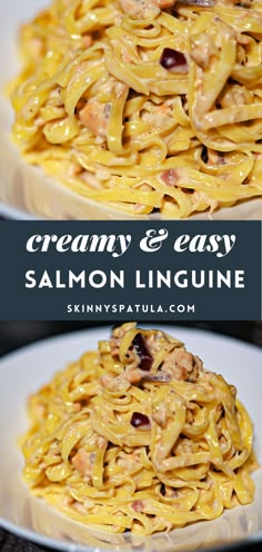 creamy and easy salmon linguine with cranberry sauce is the perfect dinner