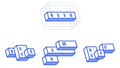 an image of three blocks with the letters n and v in blue on white background