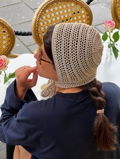 Say hi to a new product at our shop: crochet bonnet in Beige. At the moment, the most trend-driven style is the bonnet, a modern version of the headgear popular among Puritans in the 17th century, and its very close relation, the knitted hood, a crafty version of a balaclava without the face covering. Bonnets are a perfect beanie and balaclava hybrid. Great hat alternative that ought to be on your radar. Made from cotton thread. Handmade with love. Crochet Bonnet Pattern, Crochet Bow Tie, Crochet Bow Ties, Crochet Bonnet, Mesh Crochet, Bonnet Au Crochet, Crochet Tie, Crochet Bow, Crochet Bows