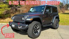 a black jeep parked in a parking lot with the words, is this the ultimate off - roader?