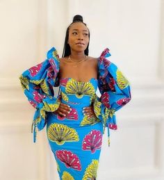 Trendy Ankara Gown Styles, Ankara Outfits, Dresses African, African Print Clothing, Ankara Gown