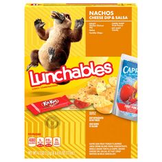 lunchable snacks are packed in an orange box