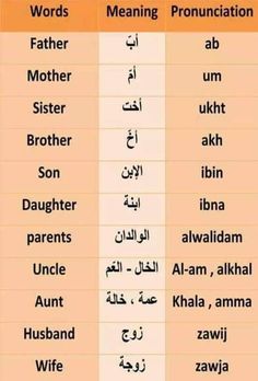 two different types of english and arabic words with the same language in each word,