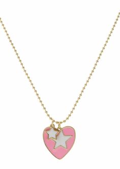 We are OBSESSED with the charm necklace trend, and how cute is this one?! The Heart & Star Charm Necklace has a gold ball chain that is adorned with a butterfly and daisy enamel charm. Add it to any outfit for the cutest pop of pink! Gold ball chain is approx. 14" long. Pendants measure approx. 0.75" and 0.5" Gold Ball Chain, Star Charm Necklace, Trending Necklaces, Enamel Charms, Kids Jewelry, Star Charms, A Butterfly, Ball Chain, Instagram Shop