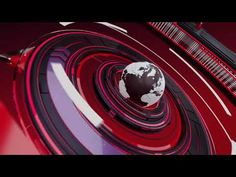 the earth is surrounded by red and black lines