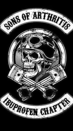 the sons of arthriis logo with two skulls and crossed wrens on it