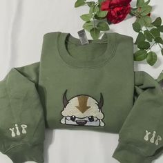 Bison Embroidered Sweatshirts; Clearance sweatshirts; oversized crewneck – Mr Embroidery Gifts Green Sweatshirt Embroidery, Casual Green Sweatshirt With Embroidered Graphics, Embroidered Cotton Sweatshirt For Streetwear, Embroidered Green Sweatshirt, Embroidered Dinosaur Sweatshirt, Sweatshirts Oversized, Express Outfits, Oversized Crewneck, Embroidery Gifts