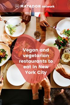 people eating at a table with the words 7 best and most innovative vegan restaurants in toronto