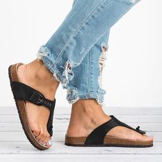 Summer Women's Fashion Flip Flops Shoes Casual Style Flat Open Toe Sandals Lady Comfortable Beach Shoes Slipper Summer Shoes Sandals, Casual Sandals Womens, Ankle Strap Sandals Flat, Beaded Shoes, Casual High Heels, Flip Flops Style, Open Toe High Heels, Ankle Strap Shoes, Flip Flop Shoes