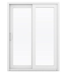 an open sliding glass door on a white background