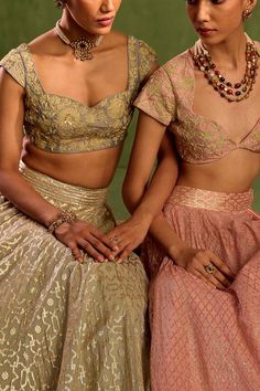 Pink can can attached lehenga with woven geometric jaal patterns and lace detail. Comes with dori embroidered padded blouse and kiran lace border dupatta. - Aza Fashions Mithila Palkar, Cape Lehenga, Kurta Lehenga, Lehenga Pattern, Adah Sharma, Diana Penty, Green Lehenga, Padded Blouse, Lehenga Skirt