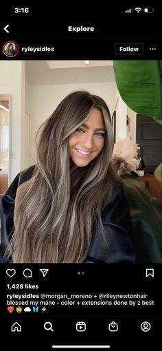 Brunette With Ashy Balayage, Hannah Rylee Hair, Brown Hair With Ashy Blonde Balayage, Brown Hair With Ash Money Piece, Lighter Fall Hair Colors, Non Dimensional Blonde, Madison Prewett Hair, Blond Highlights On Dark Hair Ashy, Ash Brown Hair With Blonde Front Pieces