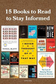 the cover of 15 books to read to stay inform