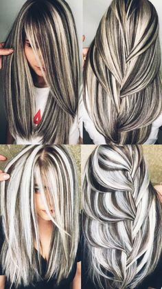 Silver Hair Highlights, Silver Blonde Hair, Hair Highlights And Lowlights, Highlights Lowlights, Perfect Hair Color, Gray Hair Cuts, Grey Hair Styles For Women, Hair Pixie, Growing Out Short Hair Styles