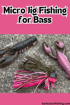 two different types of fishing lures with text overlay that reads micro jig fishing for bass