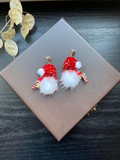 Handmade Santa Claus Earrings,Embroidered Santa Claus Earrings,Dwarf Brooch Jewelry,Handcrafted Earrings,Christmas Gift,Gift for Her I prepared Santa earrings for you. They are really cute :) The product is definitely not heavy and does not sag in the ear. I processed it one by one and prepared it with great love, I think you will like it too.. A wonderful design that will complement your elegance.. Materials; SW round Crystal, SW bicone, Miyuki round ,Chaton crystal stone, Czech beads, crystal Santa Earrings, Bird Accessories, Girlfriend Jewelry, Winter Earrings, Heart Accessories, Christmas Gifts For Girlfriend, Christmas Tree Earrings, Pin Doll, Bird Gifts