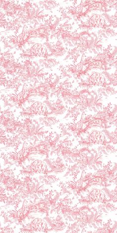 a pink and white wallpaper with floral designs