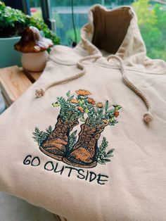 Follow @lebeaudenimco on Instagram to stay up to date on new releases! Say hello to your new favorite hoodie! This cozy hoodie is designed, digitized, dyed, & stitched in our northern Virginia studio.  Chose to have the design embroidered with or without the text. - Each hoodie is made to order based on size of your choice. Please allow up to 14 days to be completed and shipped out. - Please reach out prior to purchase for custom requests. These requests can include size, style, or sweatshirt co Cottagecore Indie, Western Wear Outfits, Cute Country Outfits, Embroidered Hoodie, Country Outfits, Go Outside, Dream Clothes, Western Outfits, Western Wear