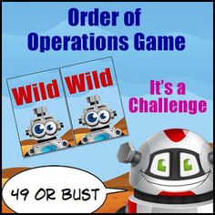 an advertisement for a game called the order of operations game, it's a challenge