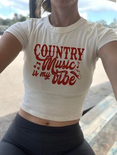 Country Music is my vibe Crop Tank and baby tee.  Women's Country Moon Crop Top Tee. Fun Short Sleeve T-shirt For Music Festival, Trendy Tops For Spring Country Concerts, Trendy Tops For Country Concerts In Spring, Trendy White Festival T-shirt, Trendy White T-shirt For Festivals, Trendy Festival Tops With Letter Print, Trendy Letter Print Tops For Festivals, Trendy Summer Tops For Country Concerts, Casual Letter Print Top For Music Festival