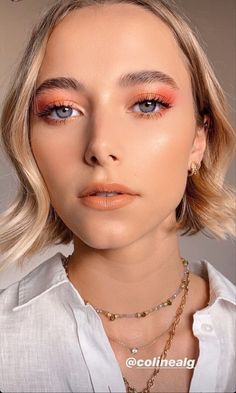 Colorful Bridal Makeup, Garden Party Makeup, Simple Colorful Eye Makeup, Stagecoach 2024, Orange Eye Makeup, Concert Makeup, Eye Makeup Looks, Eye Makeup Pictures, Makeup Eye Looks