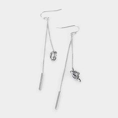 Earring Details: Size : 0.25" X 3.5" Fish Hook Back Long Drop Earrings, Brass Metal, Fish Hook, Lowest Price, Arrow Necklace, Knot, Silver Necklace, On Sale, Drop Earrings