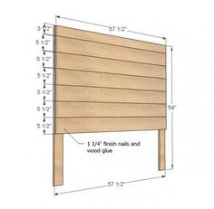 the measurements for a headboard made out of wood