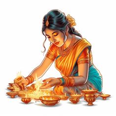 Diwali Celebration Illustration, Indian Festival Painting, Diwali Celebration Images, Bolkya Resha, Story Composition, Hindu Paintings, Diwali Festival Drawing, Diwali Illustration, Typing Tutorial