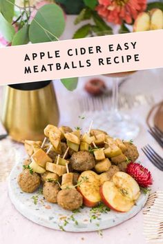 apple cider easy meatballs recipe on a plate