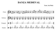 sheet music with the words danza medeival written in spanish and english