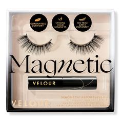 Magnetic Effortless Full False Lash Kit - EFFORTLESS MAGNETIC KIT 1PRIncludesMagnetic Effortless Lashes in Instant Attraction (1 pr)Mini 3-in-1 Lash & Go Eyeliner (0.05 oz)FeaturesFlare shapeFull volumeCriss-cross, straight patternStrong-hold with 8 mini-magnets provide all-day hold7-15mm length3/4 band lengthPremium vegan fibre materialRecyclable packaging, with paperboard box & soy-based inkBenefitsBeginner-friendly lash application in just 2 stepsEasy application, no measuring or trimming req Makeup Eyeshadow Tutorial, Makeup Green Eyes, High End Skincare, Makeup Brown Eyes, Sephora Holiday, Makeup Winter, Blue Eyes Makeup, Green Eyes Makeup, Lash Application