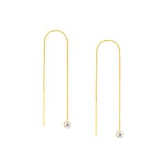 14K Yellow Gold 3.50mm Bezel Set CZ Threader Earrings - Women. Our 14 karat threader earrings that our collection provides, exude a high polish quality that will punctuate any outfit. These earrings are perfectly crafted for accentuating ensembles for that eye-catching look. The easy to slide threader backing to our earrings provide a comfortable and easy application for those that want it on/off in a flash. Size: one size.  Gender: female.  Age Group: adult. Gold Linear Earrings With Prong Setting For Anniversary, Gold Linear Anniversary Earrings With Prong Setting, Yellow Gold Round Linear Earrings With Ear Wire, Classic Yellow Gold Sterling Silver Threader Earrings, Classic Yellow Gold Linear Earrings With Prong Setting, Dainty Yellow Gold Round Linear Earrings, Gold Dangle Diamond Earrings With Bezel Setting, Yellow Gold Linear Earrings With Cubic Zirconia, Classic Gold Diamond Linear Earrings