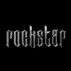 the word proustar written in gothic type on a black background with silver lettering