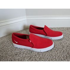 Nike Court Royale Red Slip On Shoe Women's Sz 10 New Without Tags Red Slip-on Canvas Shoes For Spring, Red Nike Slip-on Sneakers, Nike Red Slip-on Sneakers, Red Sporty Slip-on Sneakers With Rubber Sole, Comfortable Red Canvas Shoes With Round Toe, Red Round Toe Slip-ons For Spring, Red Slip-on Sneakers With Round Toe, Comfortable Red Sneakers With Round Toe, Comfortable Red Sneakers For Spring