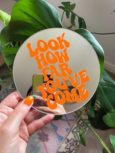 Look How Far You've Come Disc Mirror - PrintedWeird Mini Mirror, Mirror Collection, Table Wall, Unique Mirrors, Custom Mirrors, Cool Mirrors, Mirror Painting, Acrylic Mirror, Glitter Fabric