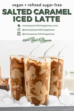 salted caramel iced latte with text overlay