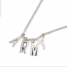 Bts Army Necklace For Korean Boy Band Bts With Members: Rm J-Hope , Jin , Suga , Jimin , V , Jungkook Great Gift For A Friend, Fan, Daughter, And Others . . . . . . Related Words: Aegyo Album Series Army Bombs Bang Pd Hitmam Bang Bangtan Bangtantv Big Hit Bias Bt21 Comeback Cypher Fancam Festa Gcf Muster Hobi Mochi Sunshine Selca Rap Monster Kpop Korean Pop Music Kmusic Blackpink Black Pink Jimin Jewelry, Jimin Necklace, Bts Necklace, Silver Necklace Simple, Korean Jewelry, Letter Pendant Necklace, Y Necklace, Hot Jewelry, Neck Jewellery